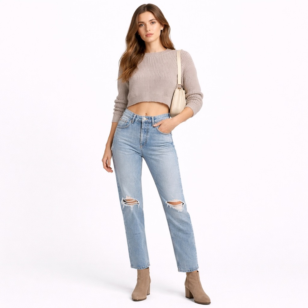 AGOLDE “Jamie” Distressed Straight Leg Jeans – Size 24